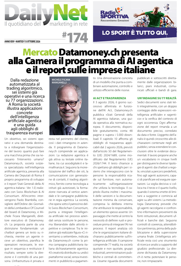 DailyNet, 13 ottobre 2026 · n. 174