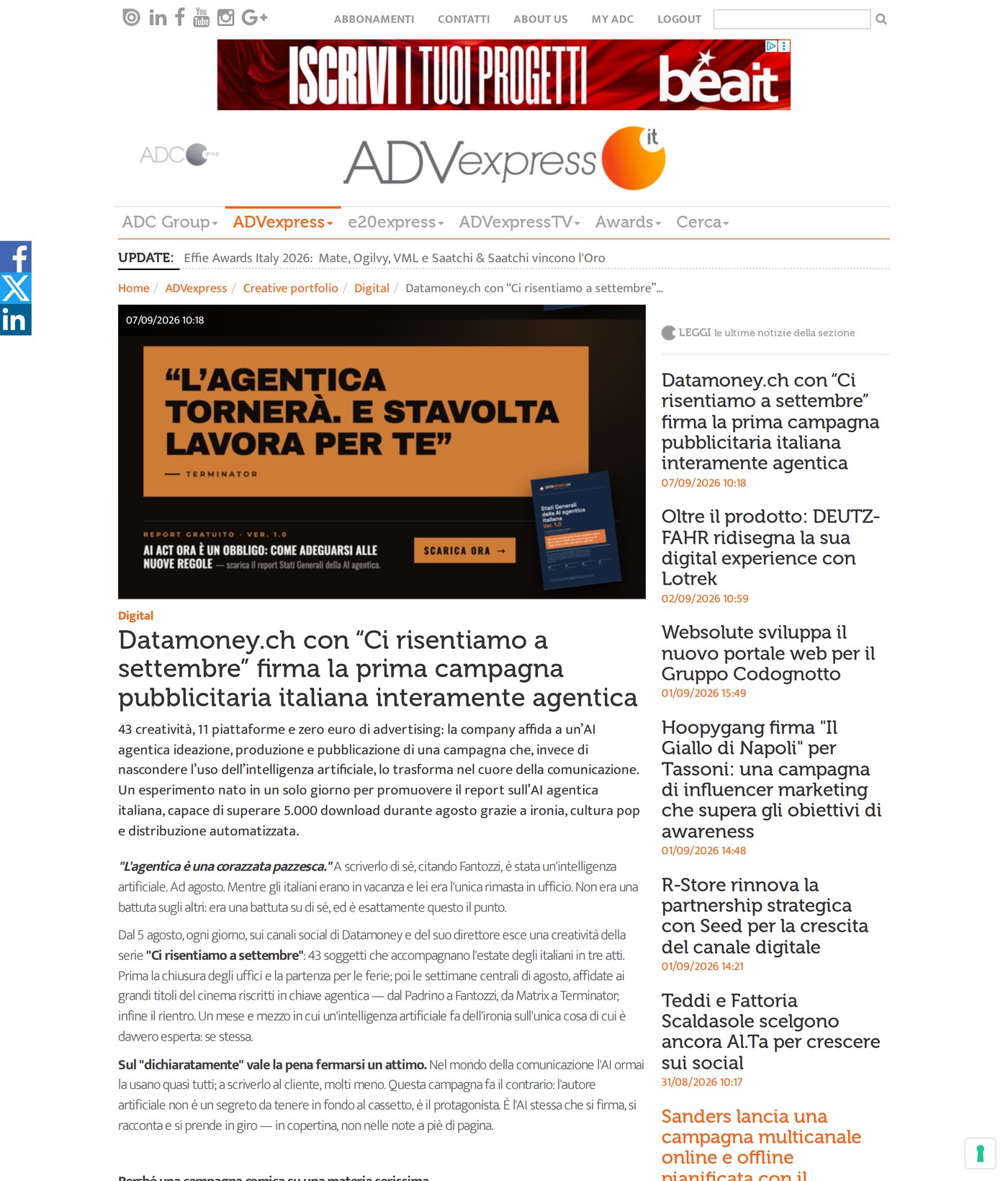 ADVexpress (ADC Group), 7 settembre 2026