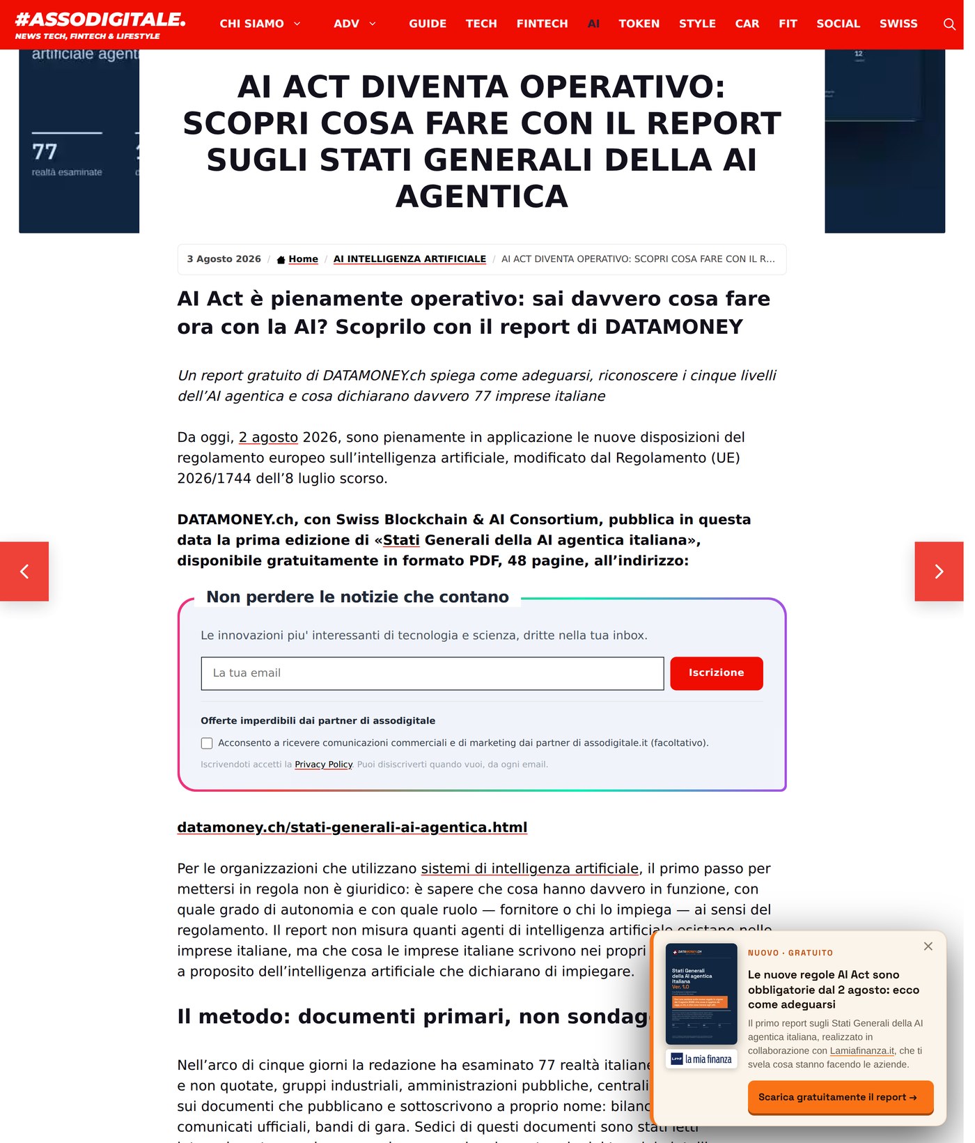 Assodigitale, 3 agosto 2026