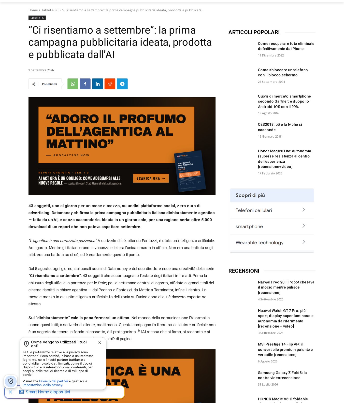 Cellulare Magazine, 9 settembre 2026
