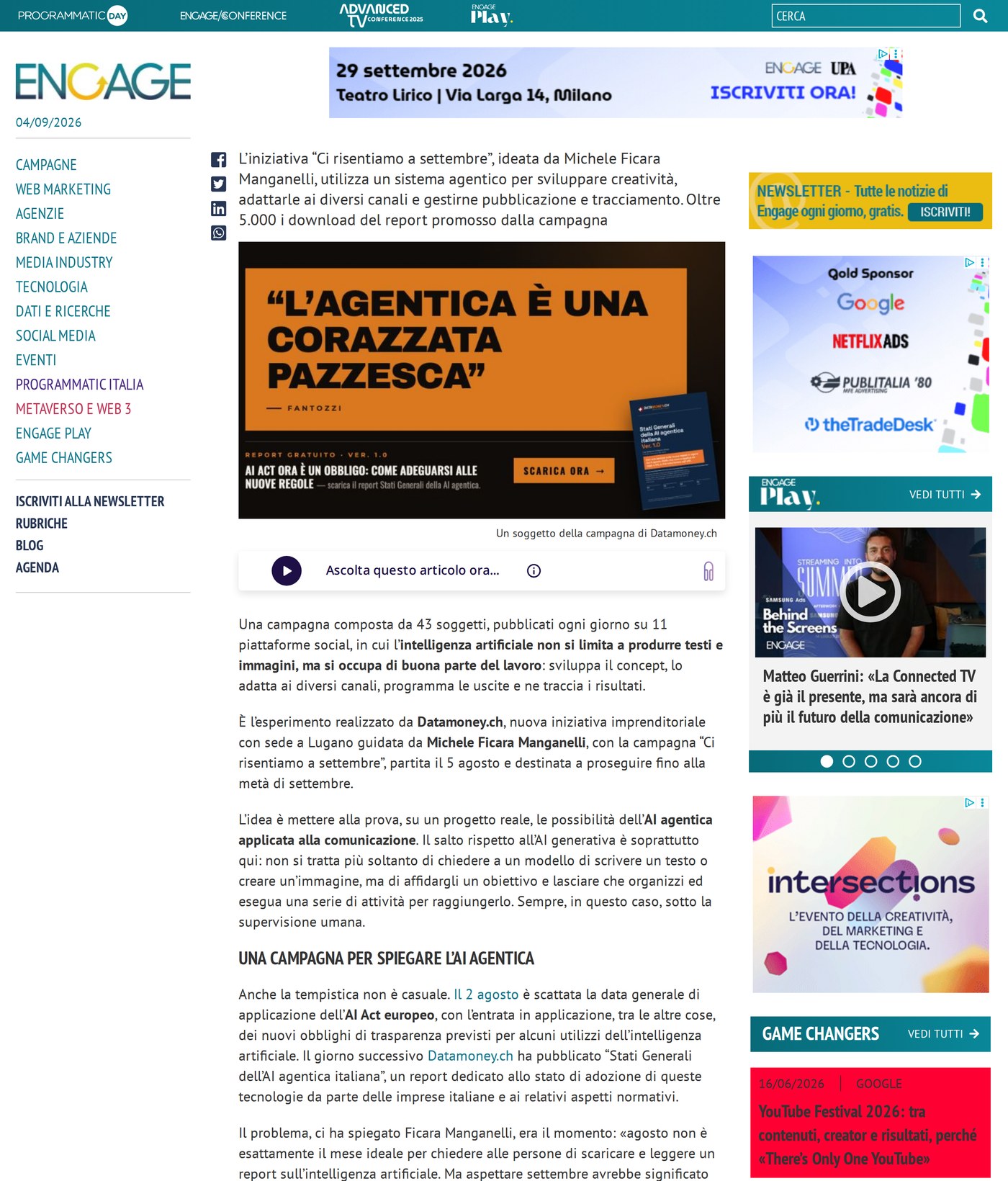 Engage, 2 settembre 2026