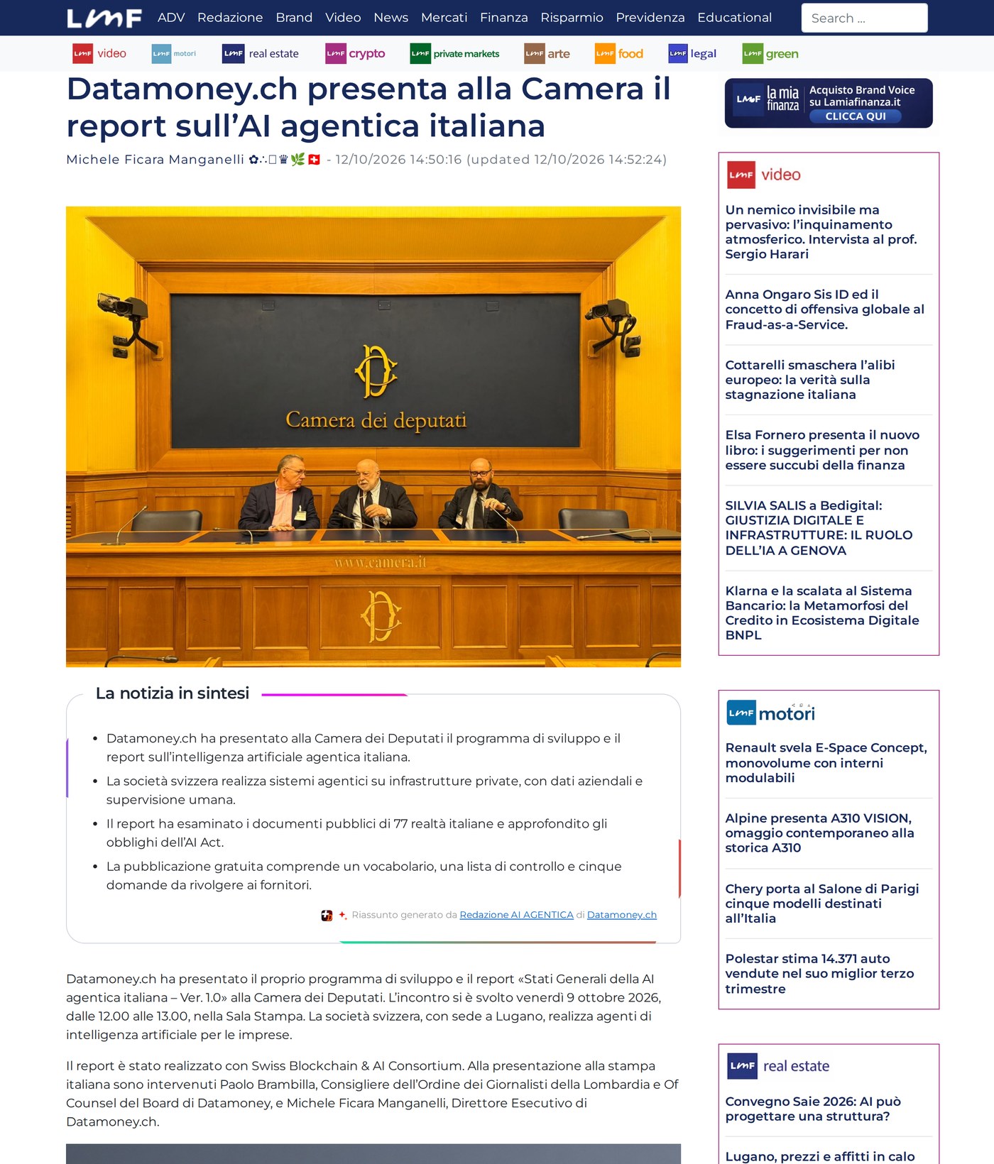 LaMiaFinanza, 12 ottobre 2026