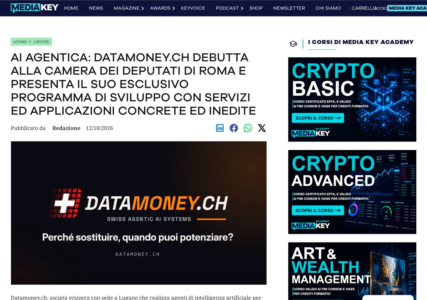 Media Key, 12 ottobre 2026