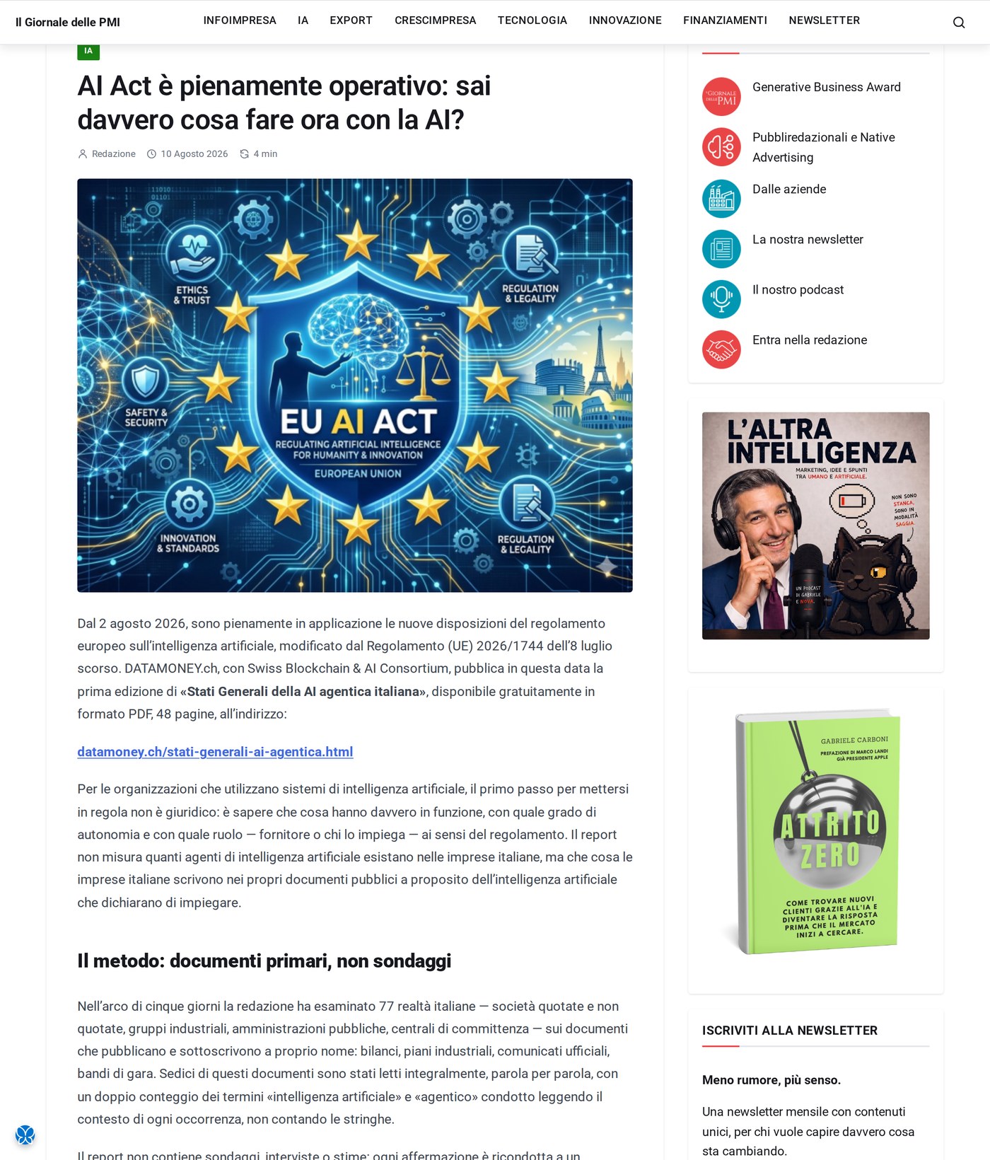 Il Giornale delle PMI, 10 agosto 2026